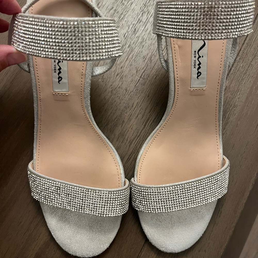 Nina Sparkling Silver Sandals